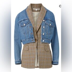 Veronica Beard Keaton Denim and Plaid Women's Jacket and blazer!!!
